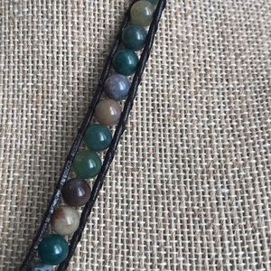 Jewelry - Leather and gemstone wrap bracelet Jewelry - Leather and gemstone wrap bracelet